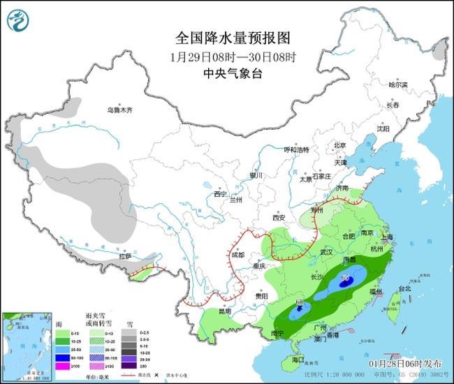 春运期间天气预报：31日起中东部地区将迎大范围雨雪天气过程