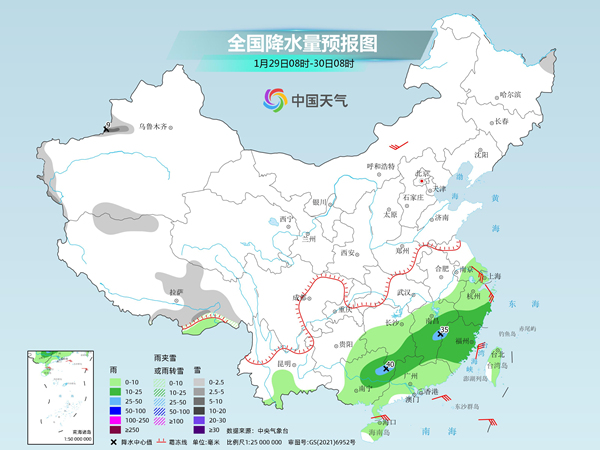 今明天南方雨水增多增强 31日中东部将迎今冬来最大范围雨雪过程