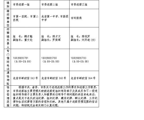 龙岩：五届市委第四轮第二批巡察工作展开